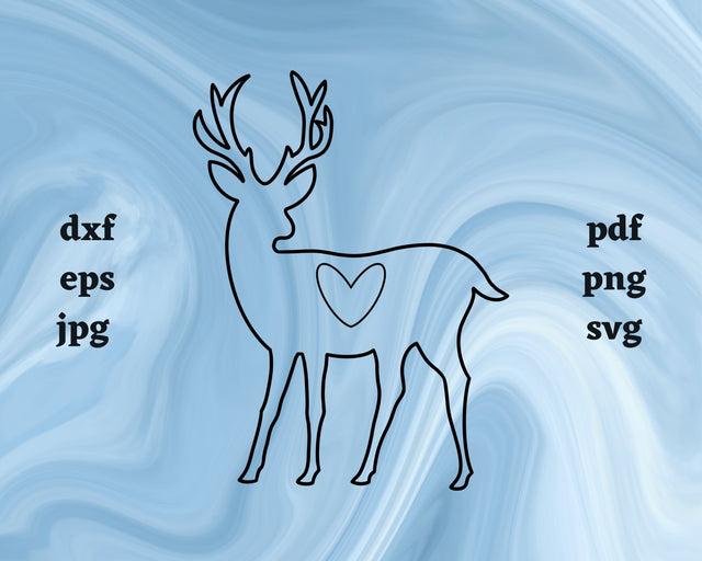 Deer Heart SVG Cut File SVG Northern Light SVG 
