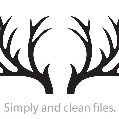 Deer horns or antlers icons set SVG TribaliumArtSF 