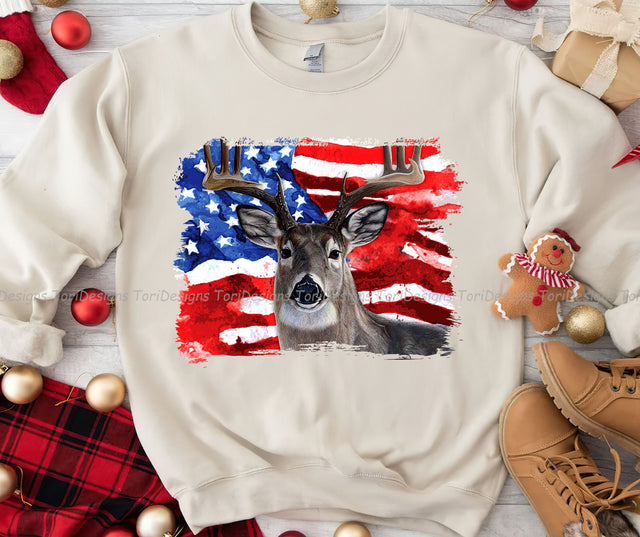Deer Hunter shirt, Hunting Background, American flag Sublimation PNG, Camo Hunter Design, Deer Shirt print Sublimation Sublimation ToriDesigns 