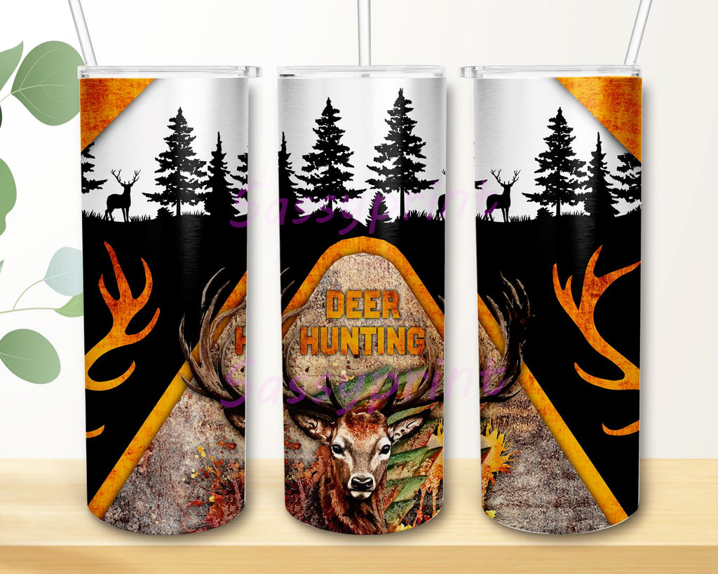 Deer Hunting 20 oz Skinny Tumbler Wrap Sublimation Straight Tapered ...