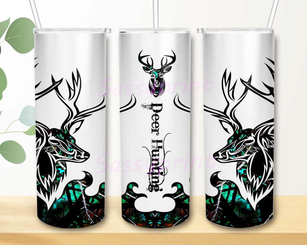 Deer Hunting 20oz Skinny Tumbler Sublimation Designs Deer Hunting and ...