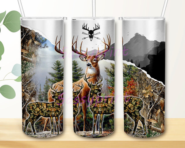 Deer Hunting 20oz Skinny Tumbler Sublimation Designs, Hunting Lover Tumbler Design, Sublimation Tumbler, Digital Download Sublimation sassyprint 
