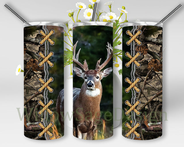 Deer Hunting 20oz Tumbler Template, Deer Camo Hunt Tumbler Wrap, Deer Tumbler Png, Hunting Tumbler Design, Hunter Sublimation Design, Digital Download Sublimation WillowSageDesign 