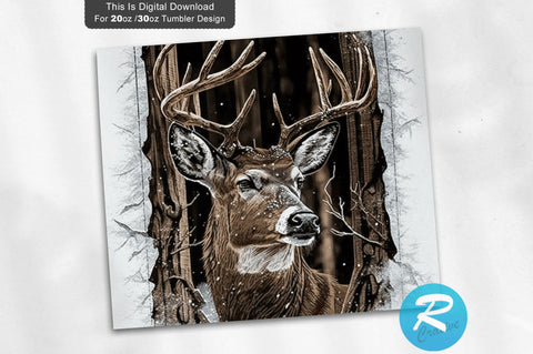 Deer Hunting Camo and Wood 20 oz / 30 oz Tumbler PNG Sublimation Regulrcrative 