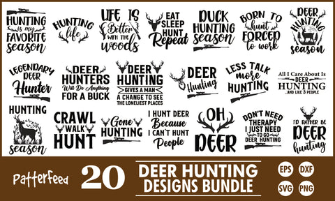 Deer Hunting SVG Designs Bundle SVG PatternFeed8 