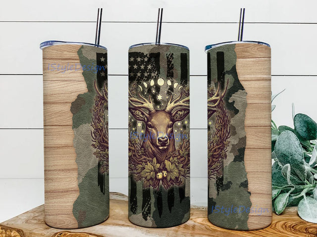Deer Hunting Tumbler, 20oz Skinny Tumbler Sublimation Designs, Hunting Wrap Tumbler for Straight Tumbler, PNG Instant Download, Hunting Wrap Sublimation iStyleDesign 