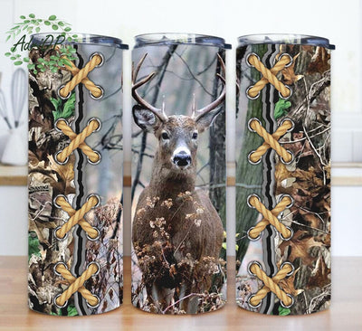 Deer Hunting Tumbler Design, Deer 20oz Skinny Tumbler, Deer Camo Hunt Tumbler Wrap, Hunting Season Sublimation Png, Deer Tumbler With Lid And Straw, Digital Download Sublimation AdriOP 