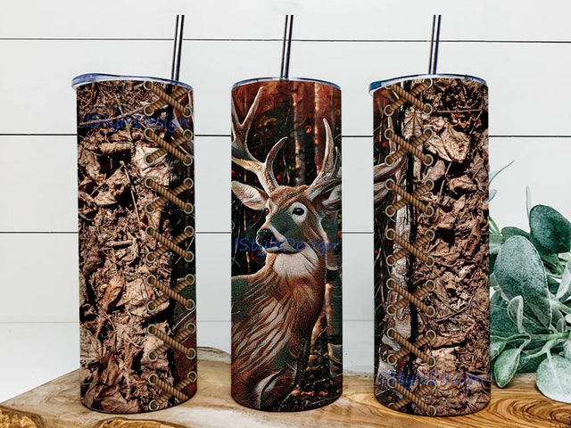 Deer Hunting Tumbler PNG Designs For 20 Oz Skinny Tumbler Straight Tapered Sublimation Seamless Wrap Png Sublimation iStyleDesign 