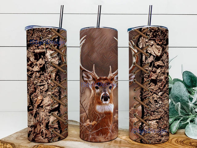 Deer Hunting Tumbler PNG Designs For 20 Oz Skinny Tumbler Straight Tapered Sublimation Seamless Wrap Png Sublimation iStyleDesign 