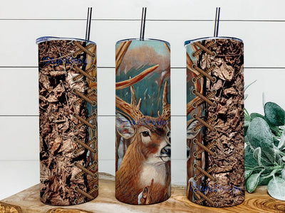 Deer Hunting Tumbler PNG Designs For 20 Oz Skinny Tumbler Straight Tapered Sublimation Seamless Wrap Png Sublimation iStyleDesign 