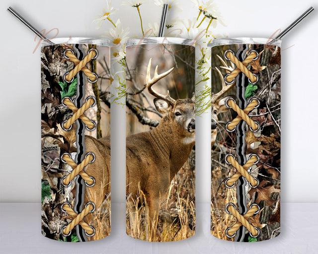 Deer Hunting Tumbler PNG Designs For 20 Oz Skinny Tumbler Straight Tapered Sublimation Seamless Wrap Png Sublimation PixelChick 