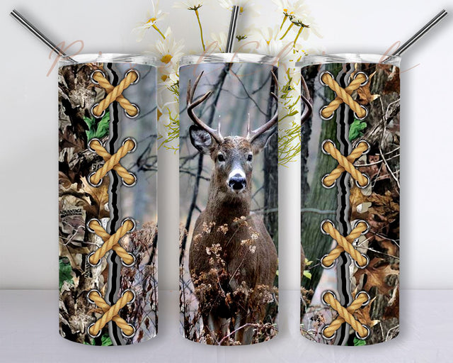 Deer Hunting Tumbler PNG Designs For 20 Oz Skinny Tumbler Straight Tapered Sublimation Seamless Wrap Png Sublimation PixelChick 