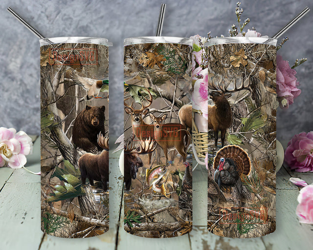 Deer Hunting Tumbler Wrap, Hunting Lover Camo Hunt 20oz Tumbler Png, Hunting Season Design Png, Forest Animal Png, Hunting Sublimation Design, Digital Download Sublimation DesignSVG 