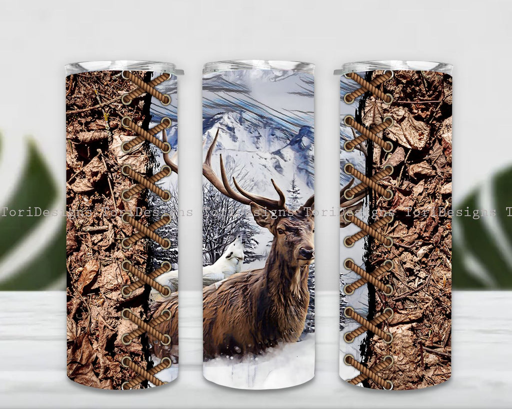 Deer Hunting Tumbler Wrap, Hunting Tumbler Wrap, 20oz Sublimation 