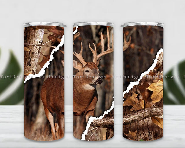 Deer Hunting Tumbler Wrap, Hunting Tumbler Wrap, 20oz Sublimation Tumbler PNG, Digital Download, Seamless Design Sublimation ToriDesigns 