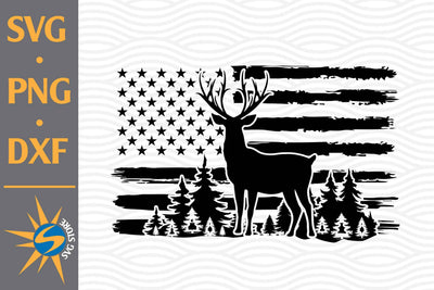 Deer Hunting US Flag SVG, PNG, DXF Digital Files Include SVG SVGStoreShop 