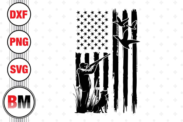 Deer Hunting US Flag SVG, PNG, DXF Files SVG BMDesign 