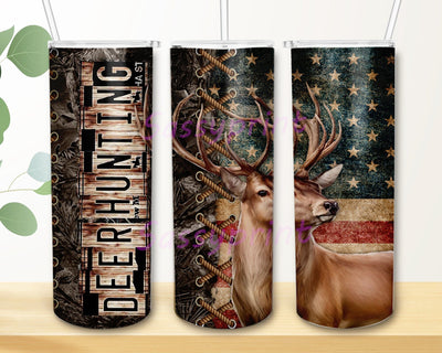 Deer Hunting Wood Tumbler Png, Deer Camo 20oz Skinny Tumbler, American Flag Tumbler Wrap, Hunting Sublimation Design, Hunter Design Png, Instant Download Sublimation sassyprint 