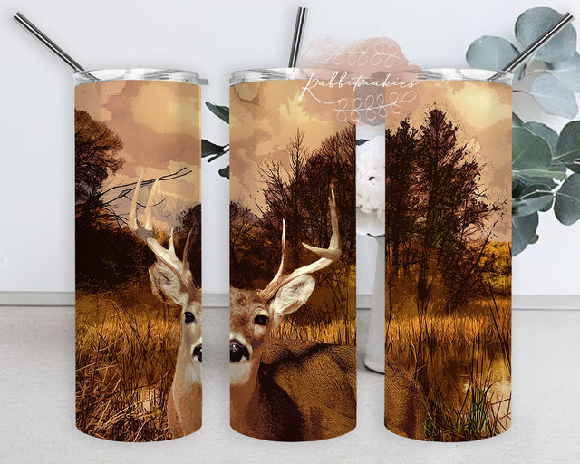 Deer In The Woods Tumbler Wrap, Deer Hunting 20oz Skinny Tumbler, Deer Tumbler Png, Hunting Sublimation Design, Hunter Gift, Digital Download Sublimation Rabbitmakies 