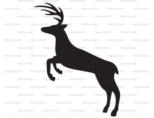 Deer Jumping Silhouette SVG TribaliumArtSF 