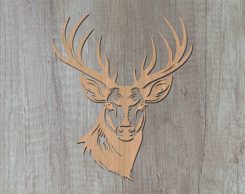 Deer Laser SVG Cut File, Deer Glowforge File, Deer Head DXF, Deer Wall ...