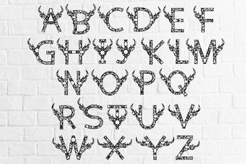 Deer Mandala Alphabet A-Z SVG EPS PNG AI PDF SVG zafrans studio 