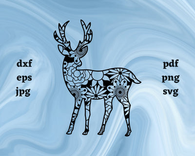 Deer Mandala SVG Cut File SVG Northern Light SVG 