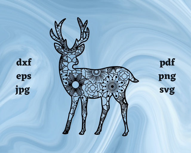 Deer Mandala SVG Cut File SVG Northern Light SVG 