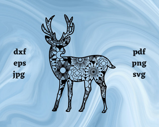 Deer Mandala SVG Cut File SVG Northern Light SVG 