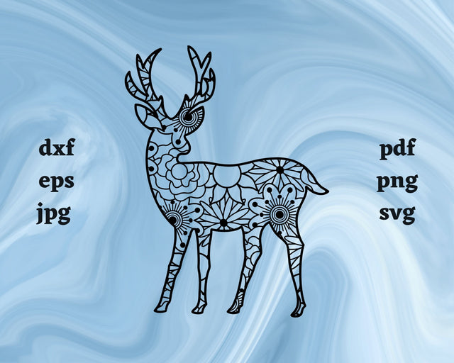 Deer Mandala SVG Cut File SVG Northern Light SVG 