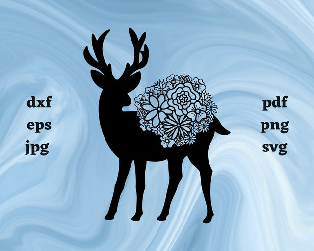 Deer Mandala SVG Cut File SVG Northern Light SVG 