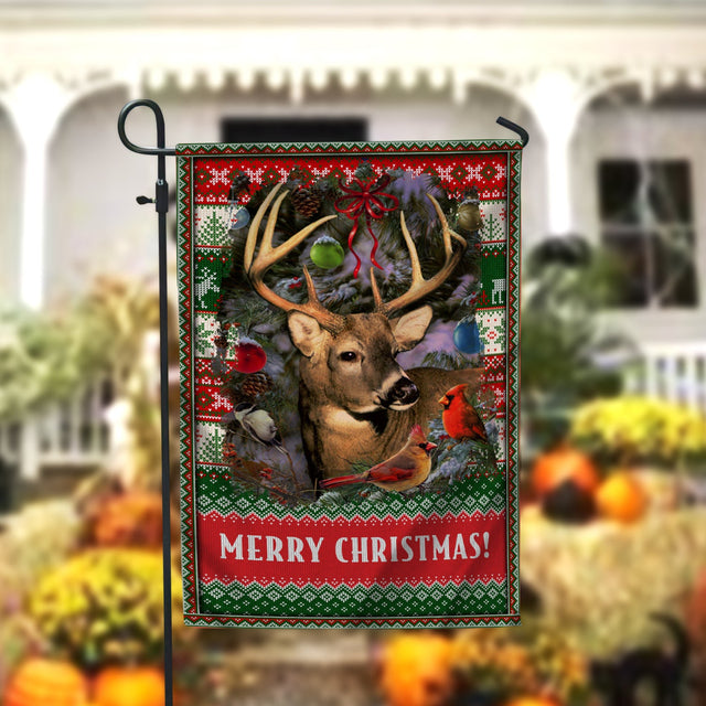 Deer Merry Christmas Garden Flag - 12x18 Garden Flag Sublimation Design Download PNG File Instant Download Sublimation CaldwellArt 