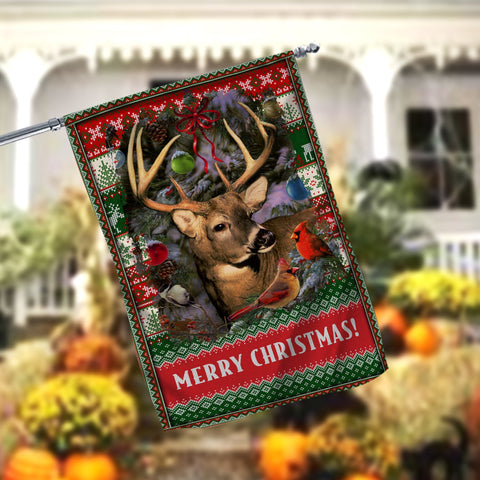 Deer Merry Christmas Garden Flag - 12x18 Garden Flag Sublimation Design Download PNG File Instant Download Sublimation CaldwellArt 