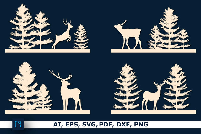 Deer Metal Wall Art Laser Cut SVG Bundle SVG MD JOYNAL ABDIN 