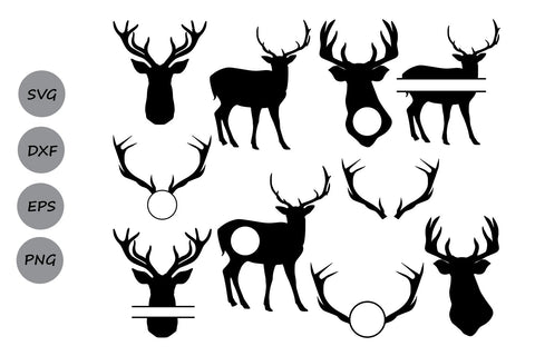 Deer Monogram| Deer Antler SVG Cut Files SVG CosmosFineArt 