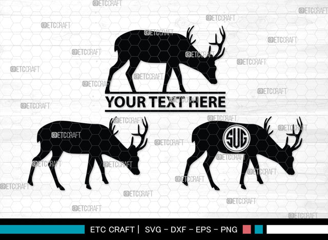 Deer Monogram, Deer Silhouette, Deer SVG, Gazelle Svg, Buck Svg, Hunting Svg, Deer Head Svg, SB00250 SVG ETC Craft 