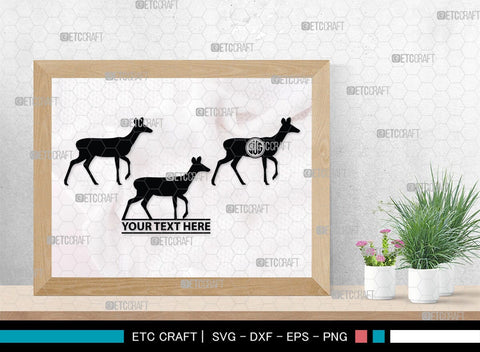 Deer Monogram, Deer Silhouette, Deer SVG, Gazelle Svg, Buck Svg, Hunting Svg, Deer Head Svg, SB00250 SVG ETC Craft 