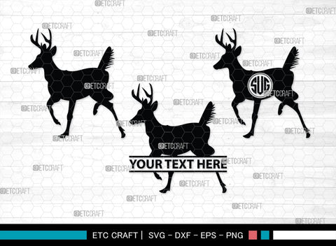 Deer Monogram, Deer Silhouette, Deer SVG, Gazelle Svg, Buck Svg, Hunting Svg, Deer Head Svg, SB00250 SVG ETC Craft 