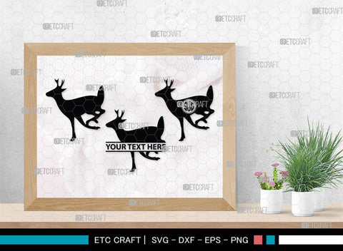 Deer Monogram, Deer Silhouette, Deer SVG, Gazelle Svg, Buck Svg, Hunting Svg, Deer Head Svg, SB00250 SVG ETC Craft 