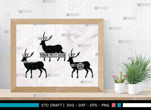 Deer Monogram, Deer Silhouette, Deer SVG, Gazelle Svg, Buck Svg, Hunting Svg, Deer Head Svg, SB00250 SVG ETC Craft 