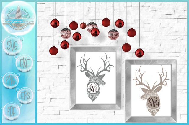 Deer Monogram Mandala SVG SVG SVGcraze 
