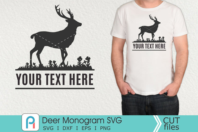 Deer Monogram Svg, Deer Svg, Deer Clip Art, Deer Vector SVG Pinoyart Kreatib 