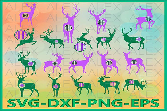 Deer Monogram SVG SVG AlexSVGStudio 