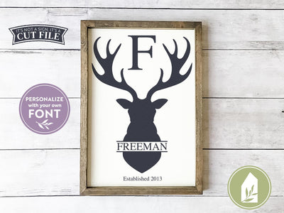 Deer Name SVG | Last Name Sign SVG | Family SVG | Farmhouse SVG SVG LilleJuniper 
