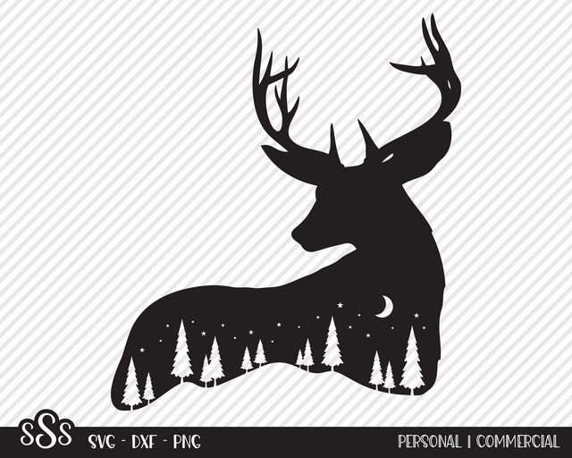 Deer Nature Scene Design | Outdoor SVG SVG Texas Southern Cuts 