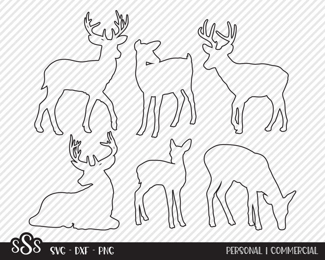 Deer Outline Bundle | Outdoor SVG SVG Texas Southern Cuts 