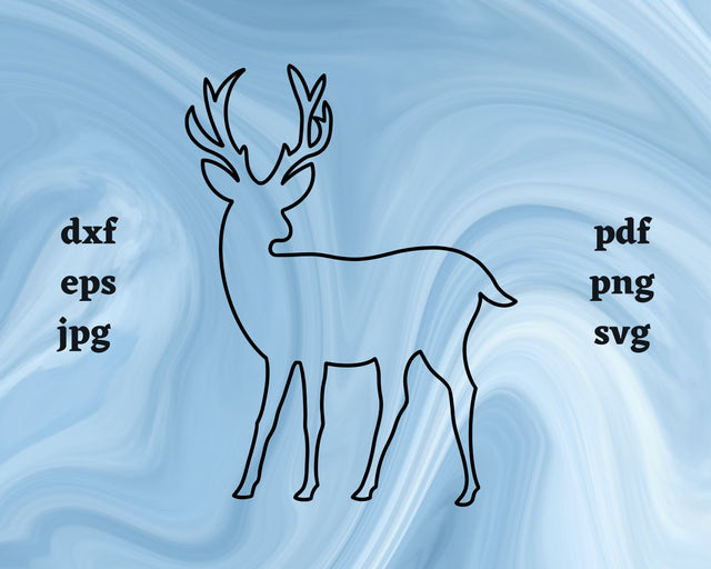 Deer Outline SVG Cut File SVG Northern Light SVG 
