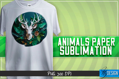 Deer Paper Sublimation | PNG 300 DPI Sublimation Fly Design 