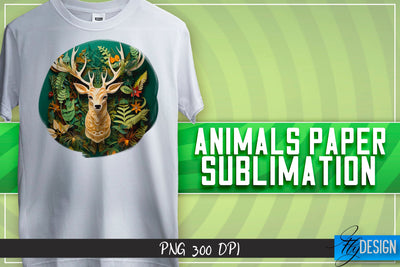 Deer Paper Sublimation | PNG 300 DPI Sublimation Fly Design 