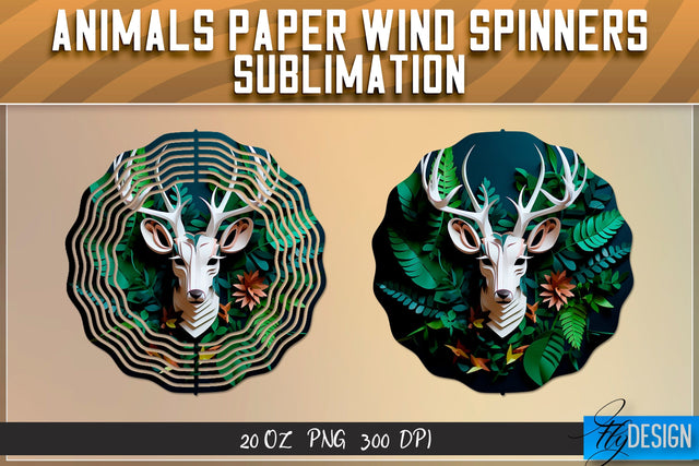 Deer Paper Wind Spinners Sublimation Sublimation Fly Design 